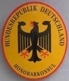Wappen der deutschen Botschaft in Stockholm.