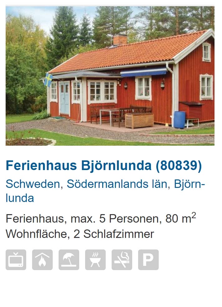 Ferienhaus Björnlunda 80839